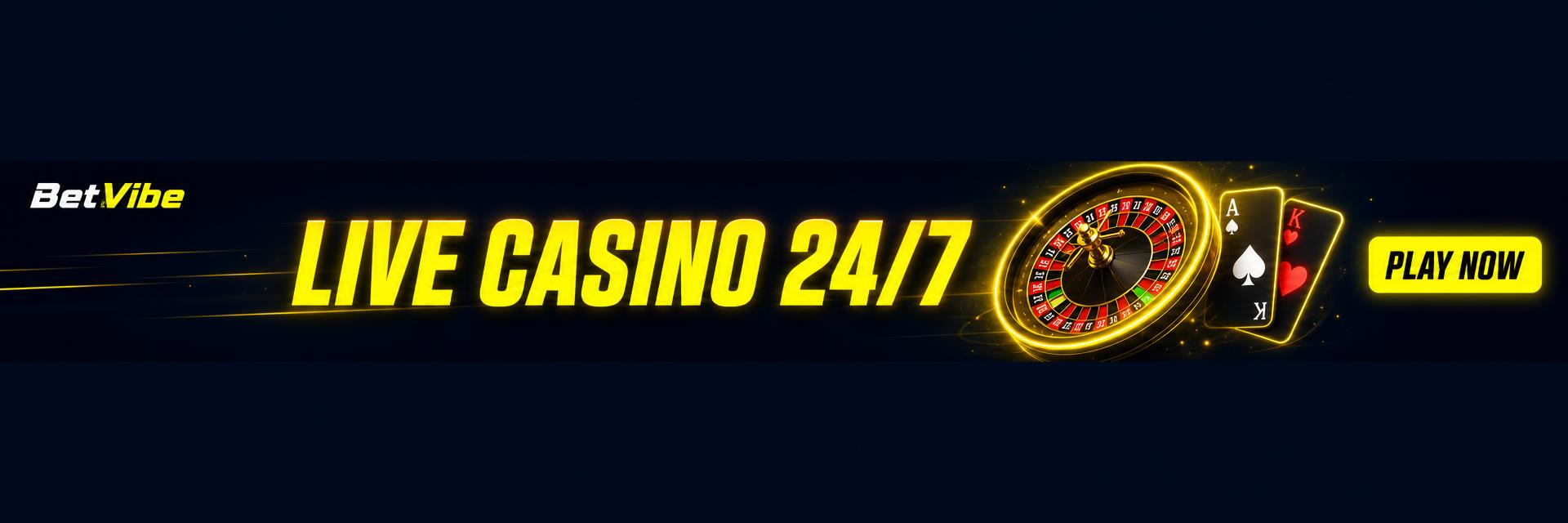 Live casino 24/7 at BetVibe