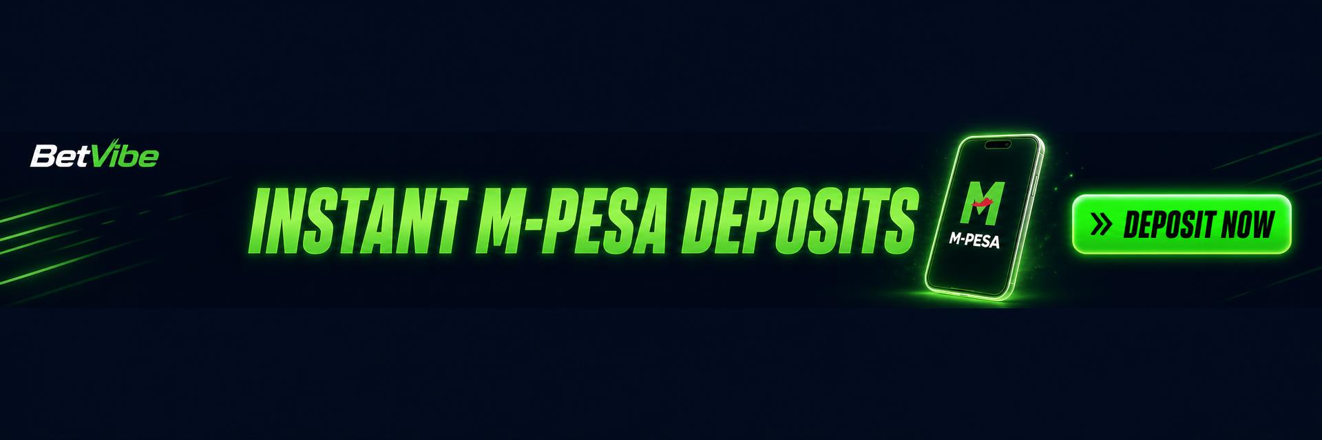 Instant M-Pesa deposits at BetVibe