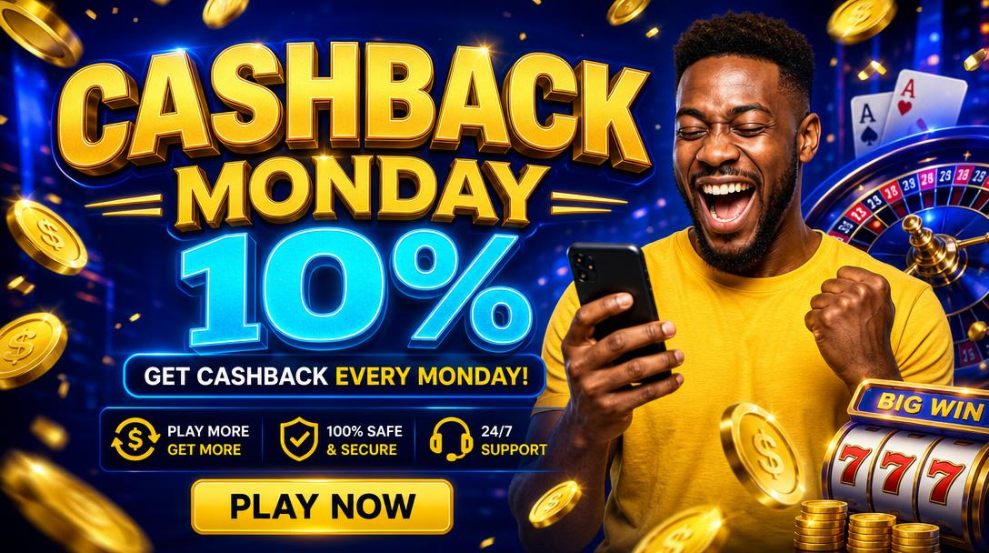 CASHBACK MONDAY 10% promotion at BetVibe Casino